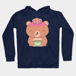 Kawaii Brown Bear Loves Coffee Hoodie